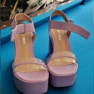 ANDREA FENZI Lavender Platform Sandals